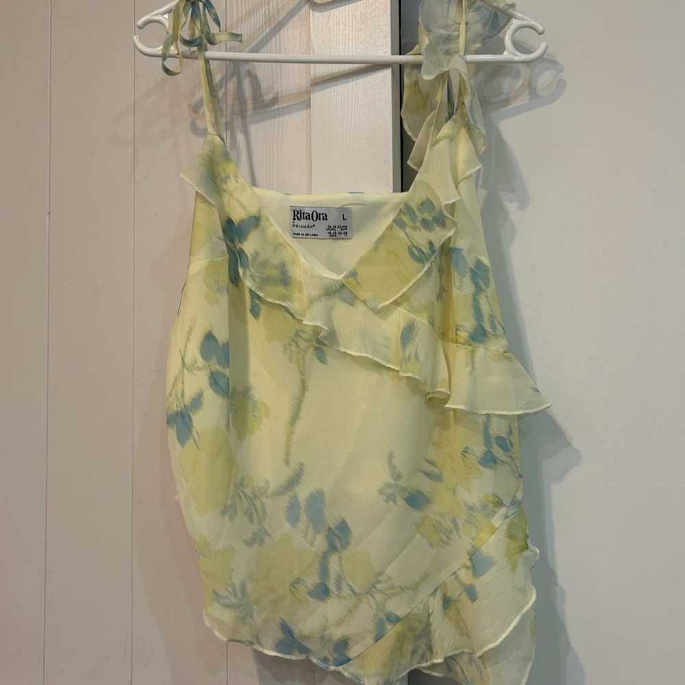 Primark Yellow Asymmetrical Ruffled Camisole